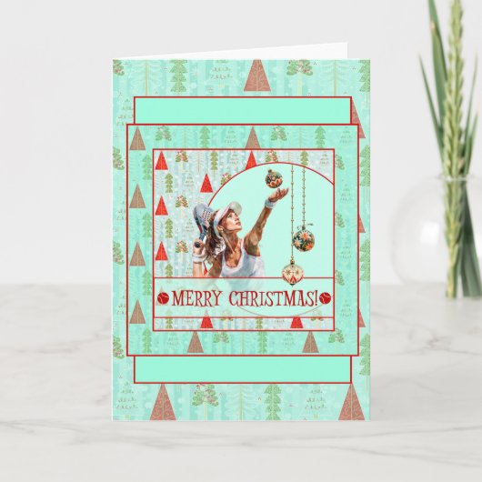 Carte de Noël Padel – Noël Rétro Padel (Devant)