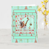 Carte de Noël Padel – Noël Rétro Padel (Fleur jaune)