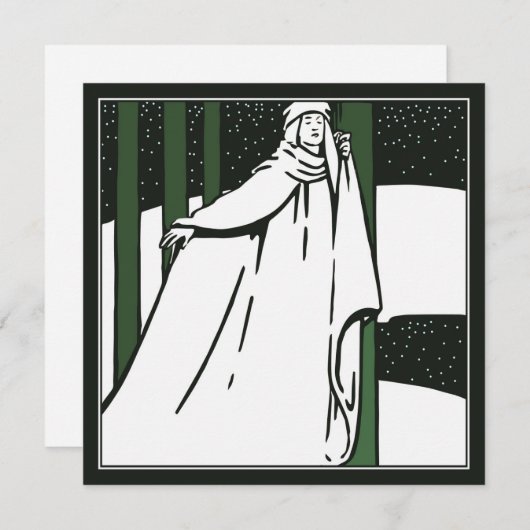 Carte de Noël Paisible Pré Raphaelite (Devant / Derrière)