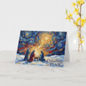 Carte de Noël Paix de Noël (Fleur jaune)