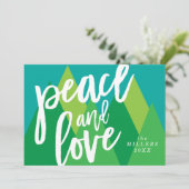 Carte de Noël Paix et Amour, Carte de Vacances (Debout devant)