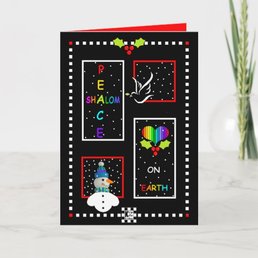 Carte de Noël Paix sur Terre (Devant)