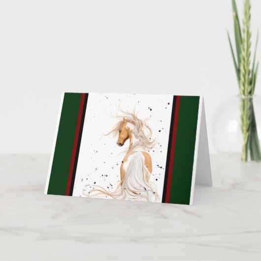 Carte de Noël Palomino Horse par Bihrle (Devant)