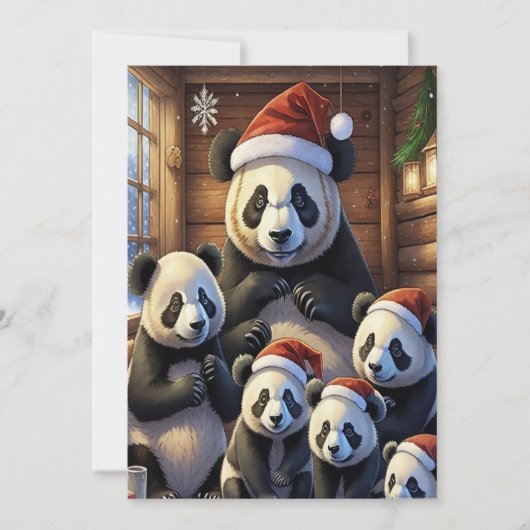 Carte de Noël Panda Bears (Devant)