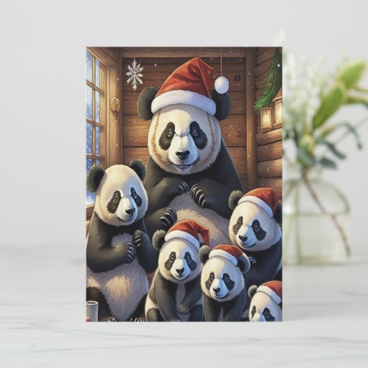 Carte de Noël Panda Bears (Debout devant)