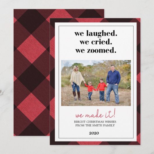 Carte de Noël pandémique, carte de Noël Zoom (Devant / Derrière)