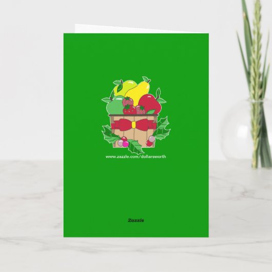 Carte de Noël Panier de fruits de vacances (Dos)