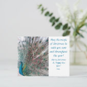 Carte de Noël Paon (Debout devant)