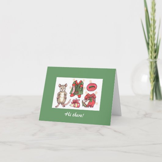 Carte de Noël papier souris (Devant)