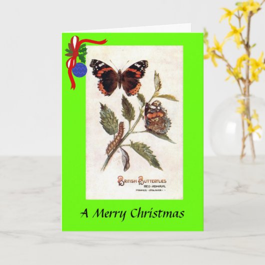 Carte de Noël - Papillon (Fleur jaune)