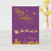 Carte de Noël Paris Skyline (Fleur jaune)