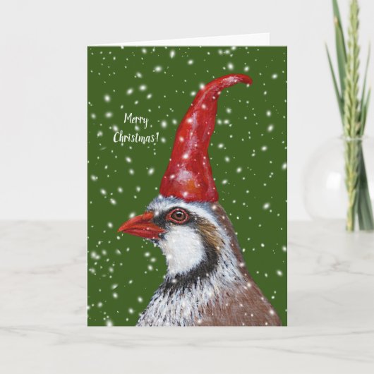 Carte de Noël Partridge Gnome (Devant)