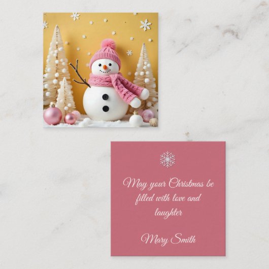 Carte de Noël Pastel - Carte Plate (Devant / Derrière)