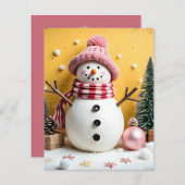 Carte de Noël Pastel - Carte Simple (Devant / Derrière)