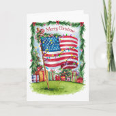 Carte de Noël Patriotique Aquarelle (Devant)