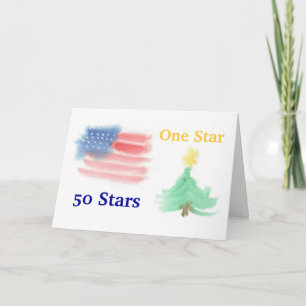 Carte de Noël Patriotique Aquarelle - Ver. 3
