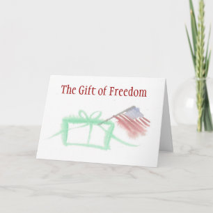 Carte de Noël Patriotique Aquarelle - Ver. 4