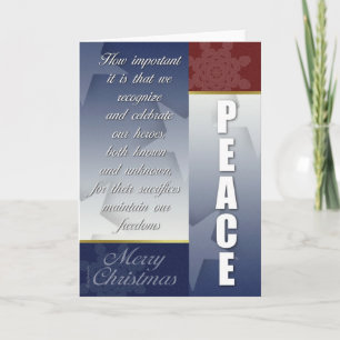Carte de Noël patriotique avec des flocons de