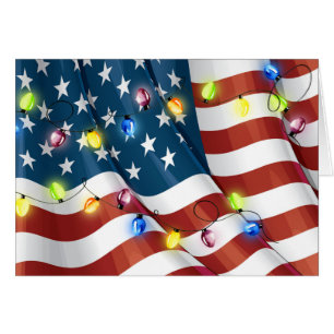 Carte de Noël patriotique du drapeau américain