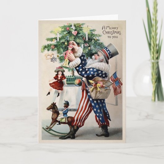 Carte de Noël Patriotique vintage (Devant)