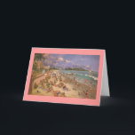 Carte de Noël Paul McGehee "The Beach at Waikiki"<br><div class="desc">Mele Kalikimaka ! Une carte de voeux de Noël hawaïenne de l'artiste primé Paul McGehee. Les îles hawaïennes du Pacifique bleu... un paradis plein de soleil, de brises chaudes parfumées aux fleurs tropicales, de palmiers balançoires et de surf roulant. Sur l'île d'Oahu, se trouve la belle plage de Waikiki, une...</div>