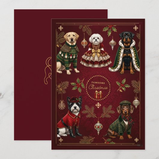 Carte de Noël Pawsome (Devant / Derrière)