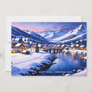 Carte de Noël - Paysage hivernal enneigé personnal