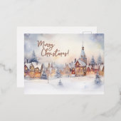 Carte de Noël, paysage hivernal neige (Recto/Verso)