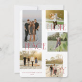 Carte de Noël Peace Hope Joy (Devant)