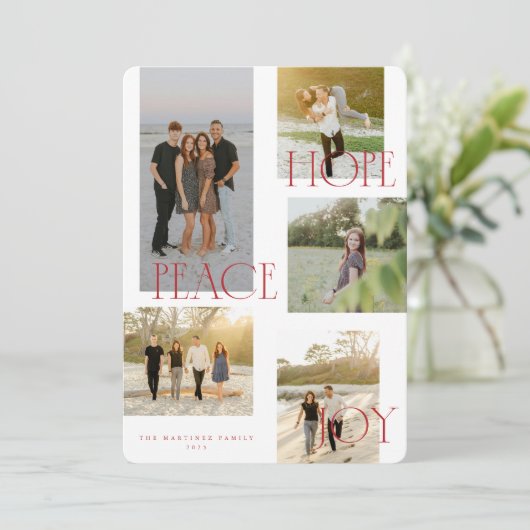 Carte de Noël Peace Hope Joy (Debout devant)