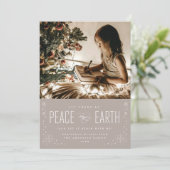 Carte de Noël Peace on Earth avec des étoiles (Debout devant)