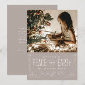 Carte de Noël Peace on Earth avec des étoiles (Devant / Derrière)