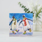 Carte de Noël Penguin Couple (Debout devant)