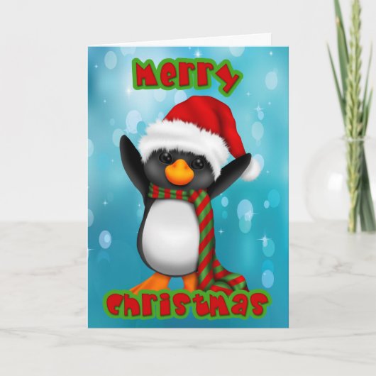 Carte de Noël Penquin (Devant)