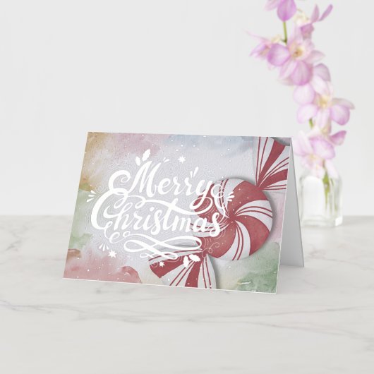 Carte de Noël Peppermenthe Candy Silver Foil (Orchidée)