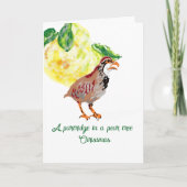 Carte de Noël : Perdrix dans le poirier. (Devant)