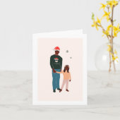 Carte de Noël père et fille (Fleur jaune)