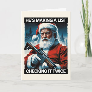 Carte de Noël Père Noël 2A Gun Rights Holiday