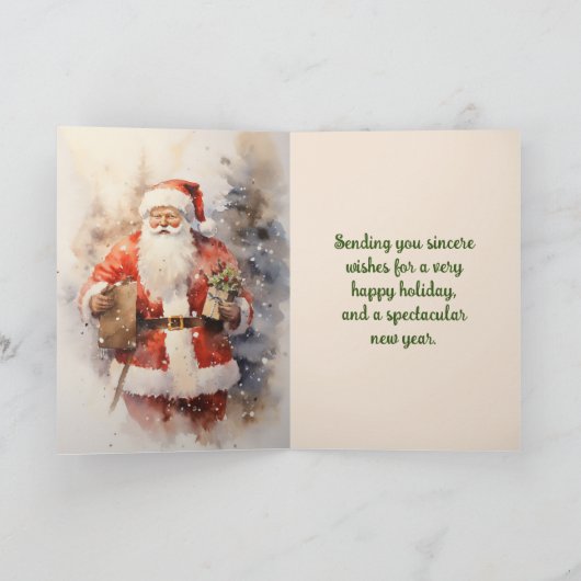 CARTE DE NOËL PÈRE NOËL ANCIENNE (Intérieur)