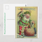 Carte de Noël Père Noël Attaques Pudding (Devant / Derrière)