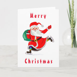 Carte de Noël Père Noël avec cadeau - Votre texte
