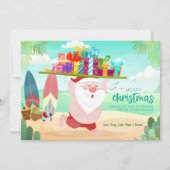 Carte de Noël Père Noël Beachside (Devant)