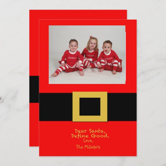 Carte de Noël père Noël Belt (Devant / Derrière)