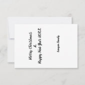 Carte de Noël père Noël Cat - "Meowy Holidays" (Dos)