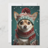 Carte de Noël Père Noël Chihuahua Flat Holiday (Devant)