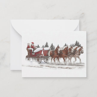 Carte de Noël père Noël Country Sleigh Ride