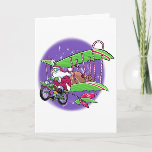 Carte de Noël père Noël Cycle (Devant)