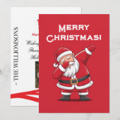 Carte de Noël Père Noël Dabbing (Devant / Derrière)