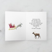 Carte de Noël père Noël et rennes pour les clients (Intérieur)