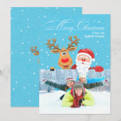 Carte de Noël père Noël et Rudolph (Devant / Derrière)